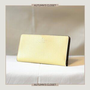 Kate Spade Pale Yellow Small Slim Bifold Wallet